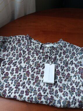NWT Veronica Beard Fall Bloom Long Sleeve Smock Top Size 8